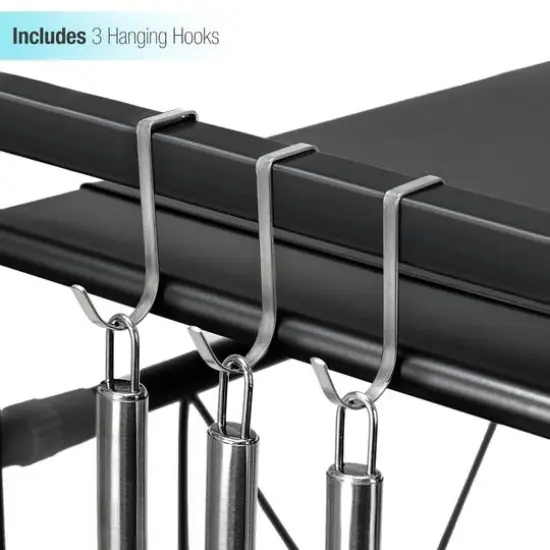 Sorbus 25.5" Expandable Microwave Shelf Rack with Hooks {4}