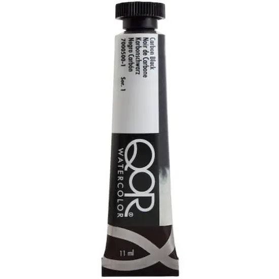 QoR&trade; Watercolor Tube, 11mL Carbon Black {1}