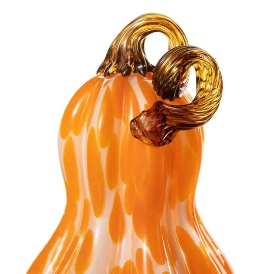 Glitzhome&reg; Orange Glass Pumpkin & Gourd Set {7}