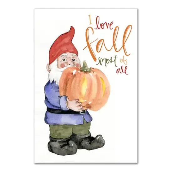 Love Fall Gnome Canvas Wall Art {1}
