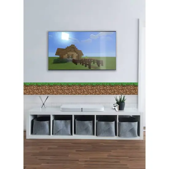 RoomMates Minecraft Iconic Grass Peel & Stick Wallpaper Border {3}