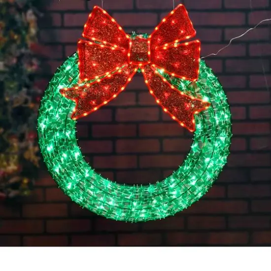 3ft. Random Twinkle LED Diamond Beads Wreath Sculpture {4}