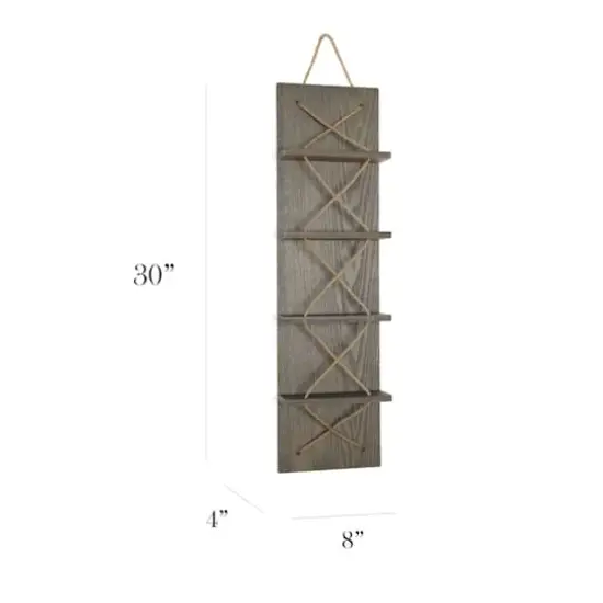 Elegant Designs 4 Bottle Vertical Wall Mounted Wine Rack Rustic Gray {3}
