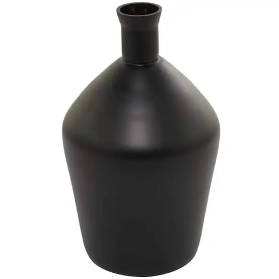 Black Glass Vase 9" x 9" x 15" {1}