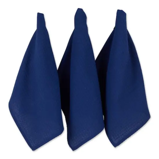 DII&reg; Blue Recycled Cotton Waffle Dish Towels, 6ct. {1}