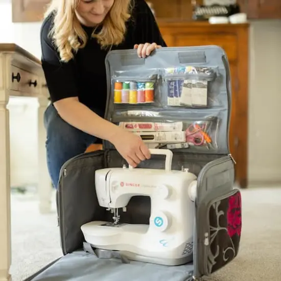 Everything Mary Gray & Red Floral Rolling Tote {3}