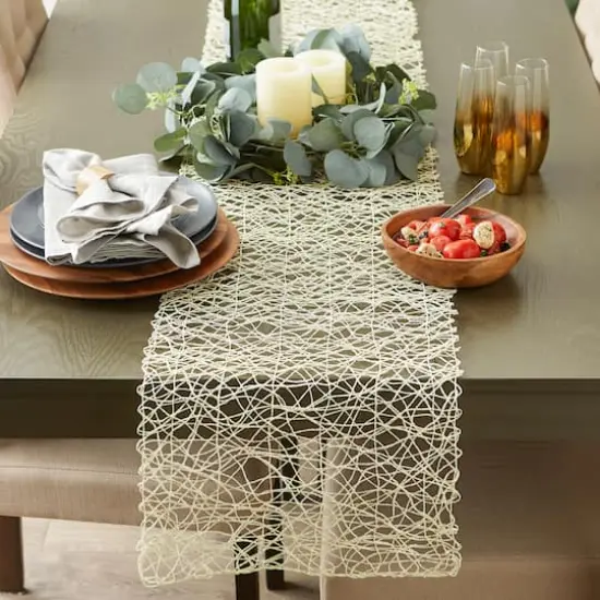 DII&reg; 72" Woven Paper Table Runner Off White {4}