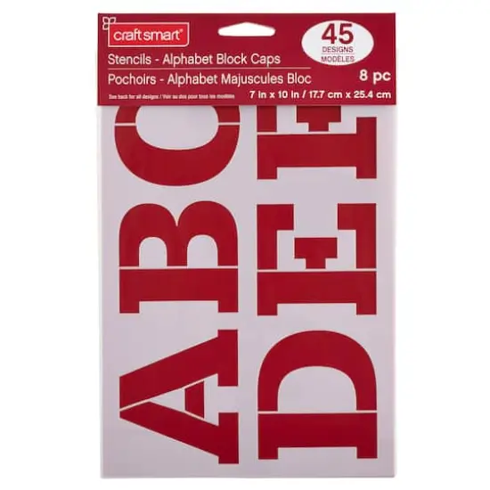 Alphabet Block Caps Stencils, 7" x 10" by Craft Smart&reg; {3}