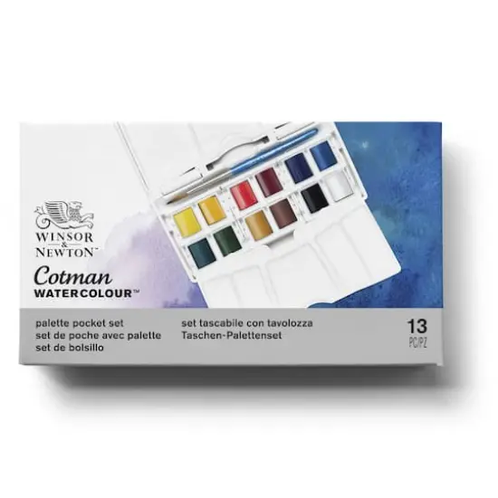 Winsor & Newton® Cotman® Watercolor Pocket PLUS Set - 12 Half Pans {1}