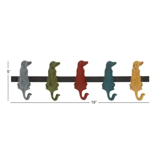 Multi Colored Metal Farmhouse Wall Hook, 5" x 19" x 1" {8}