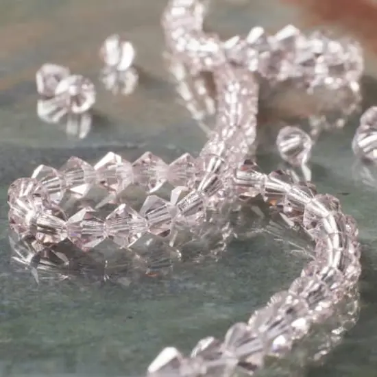 Preciosa Glass Crystal Bicone Beads, 4mm by Bead Landing&trade; Light Rose {3}
