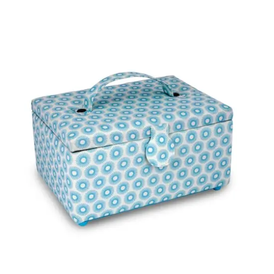 Dritz&reg; Blue Retro Small Rectangular Sewing Basket {3}