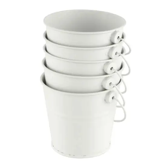 3" White Metal Buckets by Celebrate It&trade;, 5ct. {3}