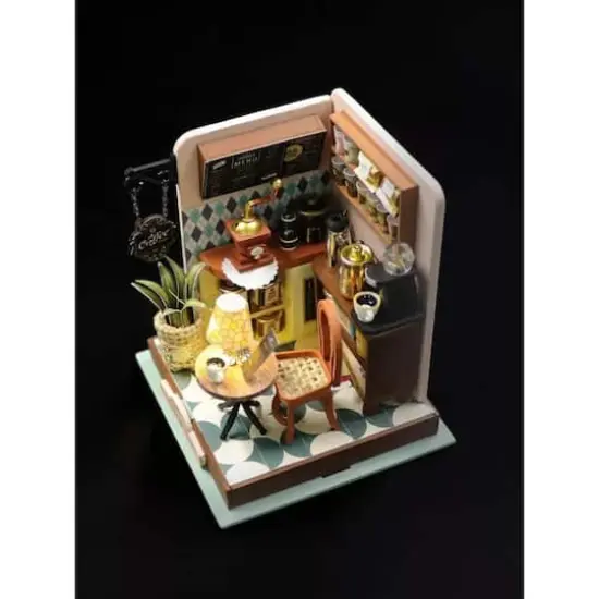 Wizardi Coffee Shop Miniature Dollhouse Roombox Kit {3}