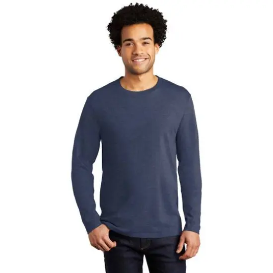 Port & Company® Long Sleeve Bouncer T-Shirt Team Navy Heather {3}