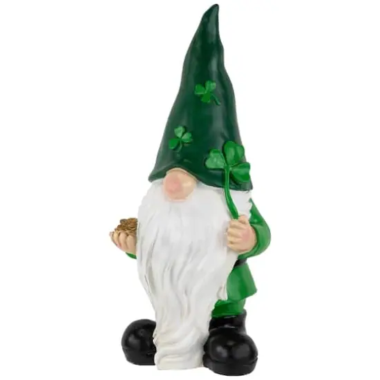 16.25" St. Patrick's Day Shamrock Gnome Outdoor Garden Statue {4}