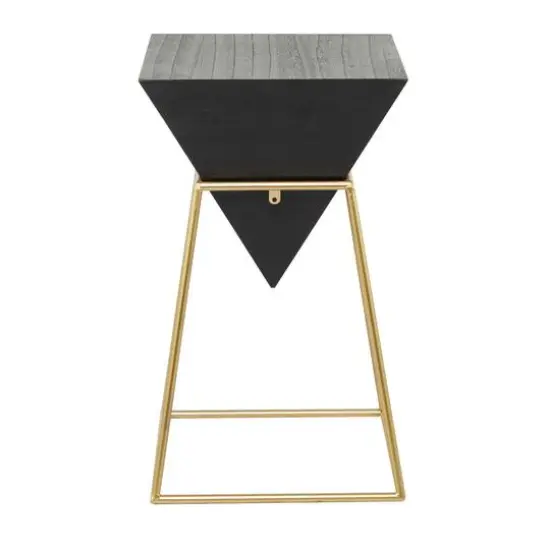 Black Wood Modern Accent Table 24" x 15" x 15" {1}