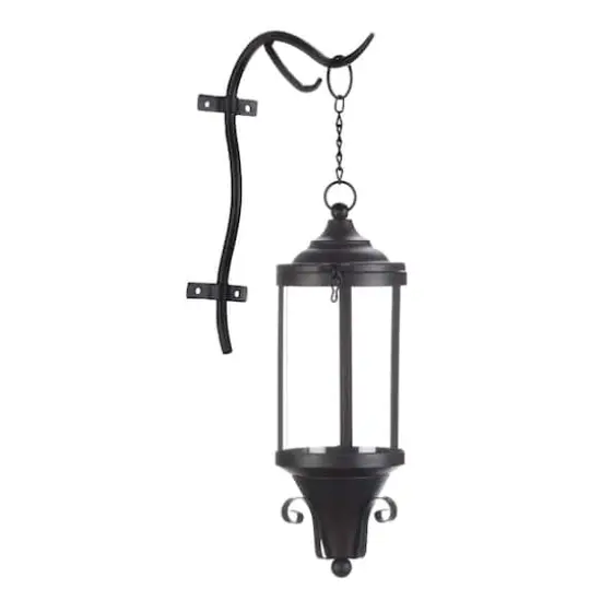 21" Black Metal Hanging Lantern {1}