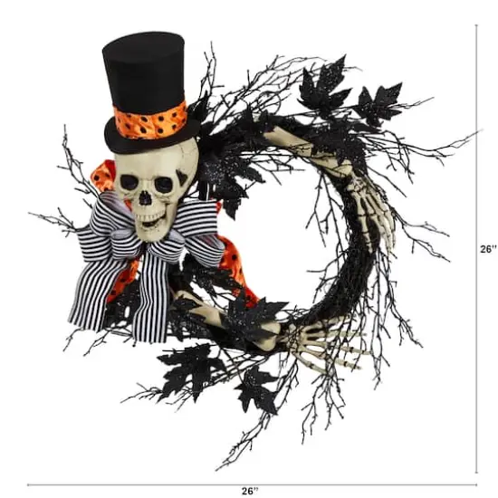 26" Halloween Dapper Skeleton Wreath {3}
