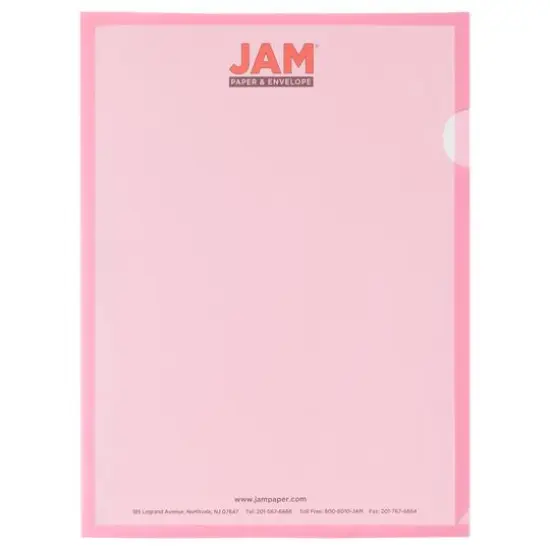 JAM Paper 9" x 11.5" Plastic Sleeve Page Protectors, 12ct. Light Red {4}