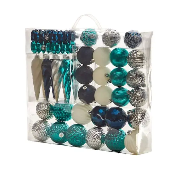 39ct. Holiday Deluxe Shatterproof Christmas Tree Ornament Box Set {5}