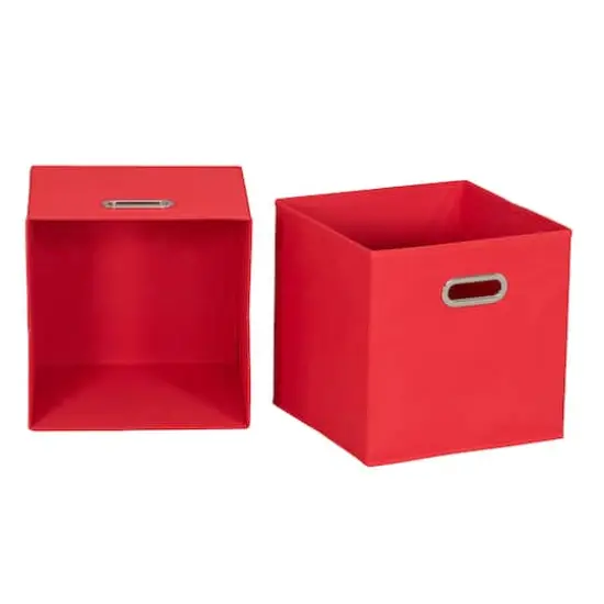 6 Pack Household Essentials 11" Fabric Storage Bins Red {5}