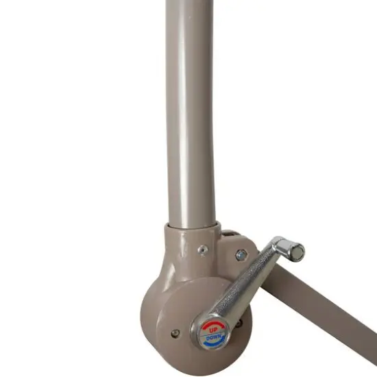10ft. Offset Outdoor Patio Umbrella with Hand Crank Beige {5}