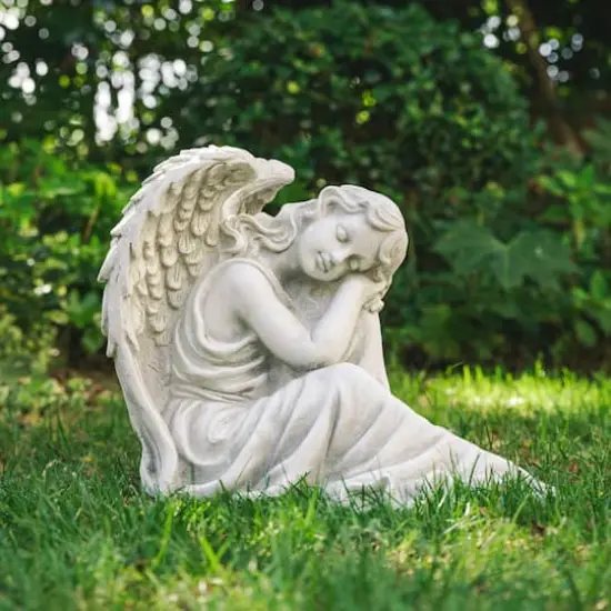 Glitzhome&reg; 15" Sleeping Angel Garden Statue {3}
