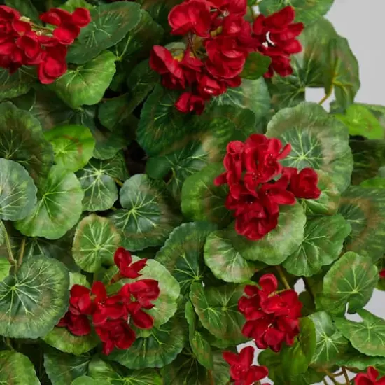 2.2ft. Red Geranium Artificial Plant in Hanging Basket {7}