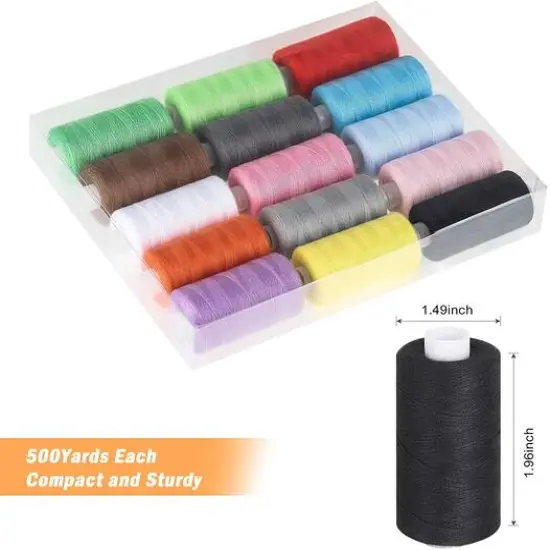 HAITRAL&reg; 15 Color Lively Cotton Sewing Thread Kit {5}