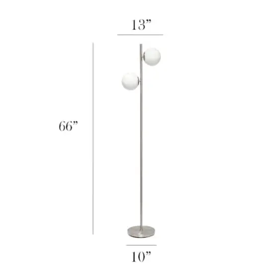 Simple Designs 66" Standing Tree Floor Lamp Brushed Nickel {4}