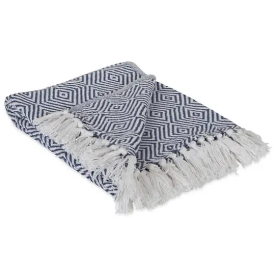 DII&reg; French Blue X-Diamond Geometric Throw {1}