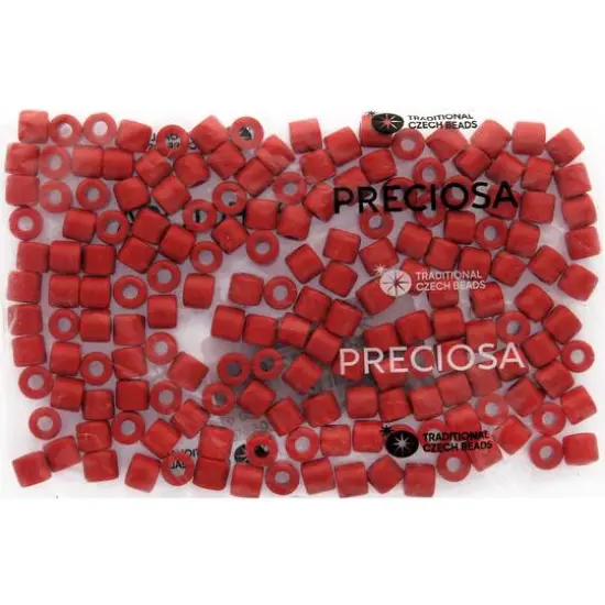 PRECIOSA Rola&trade; Opaque Czech Glass Seed Beads, 7.7mm Red {4}