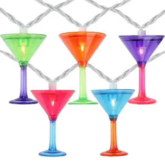 10ct. Multicolored Martini Glass Garden Patio String Lights {1}