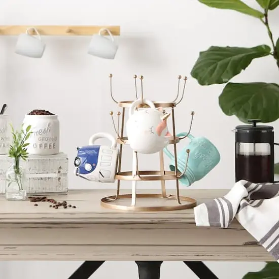 DII&reg; Vintage Coffee Mug Stand Matte Rose Gold {7}
