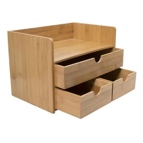 Sorbus 3-Tier Bamboo Desk Organizer {4}
