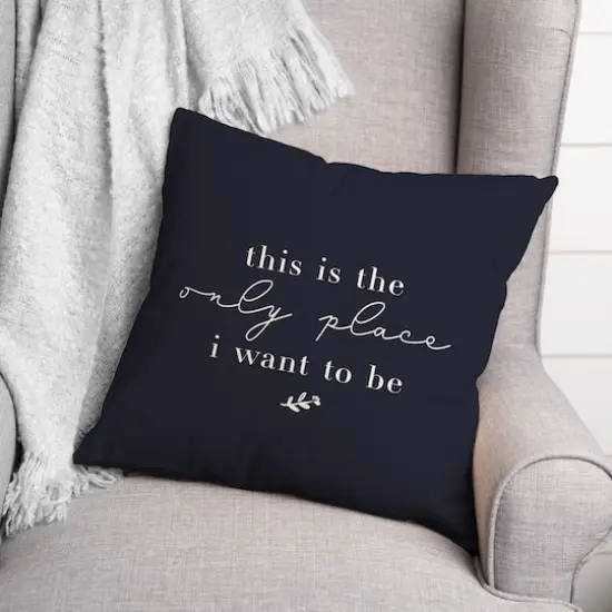 18" x 18" Only Place Versatile Throw Pillow Navy {3}