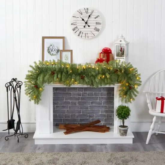 6ft. LED Christmas Pine & Pinecone Garland {4}