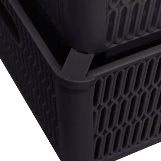 Simplify Slide Stack It Storage Tote Baskets, 2ct. Black {5}