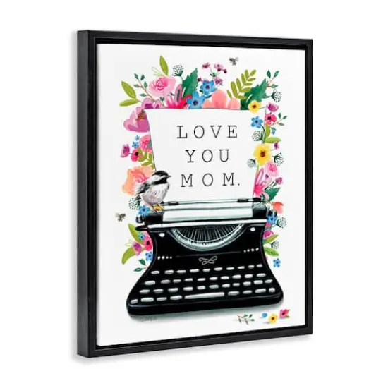 Stupell Industries Love You Mom Typewriter Floater Framed Art Black {4}