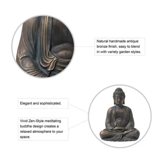 Glitzhome&reg; 23" Meditating Buddha Statue {6}