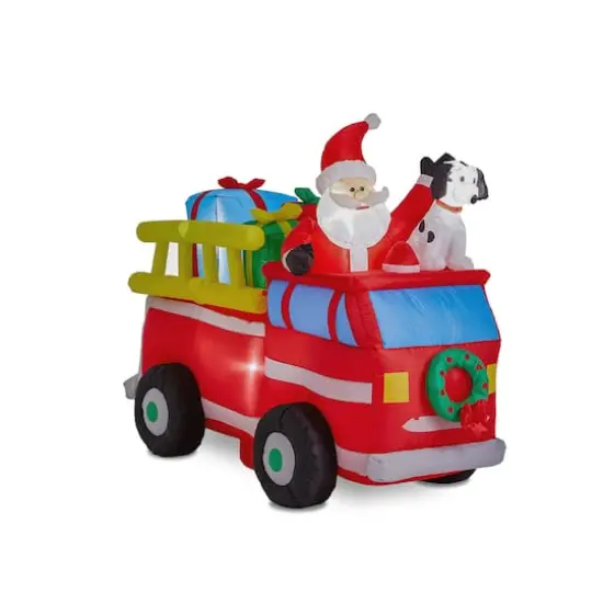Glitzhome&reg; 7ft. Inflatable Santa in Truck With Lights {1}