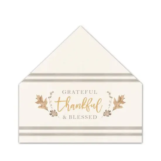 Grateful Thankful House Shaped Canvas Wall Accent {1}