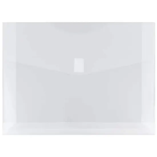 JAM Paper 9.75" x 13" Plastic Hook & Loop Closure Envelopes, 12ct. Clear {1}