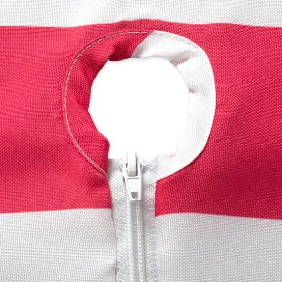 Coral Cabana Stripe Outdoor Table Runner With Zipper 14" x 72" {6}