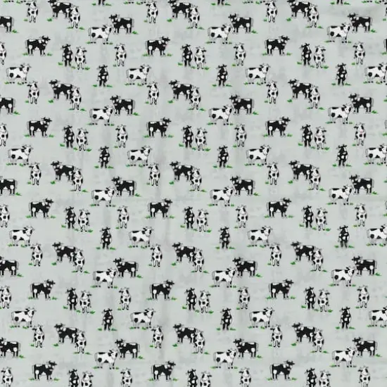 Fabric Traditions Cows on Gray Cotton Fabric {1}