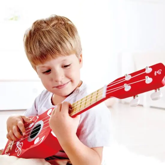 Hape 21" Red Dot Kid's Wooden Toy Ukulele {7}
