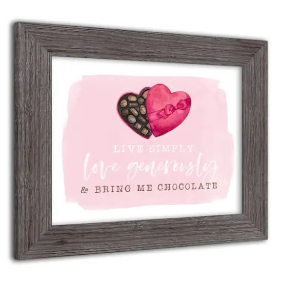 Live Simple Love Chocolate Western Gray Framed Print {3}