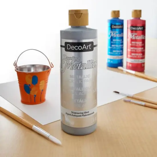 DecoArt&reg; Dazzling Metallics&reg; Acrylic Paint Shimmering Silver {3}