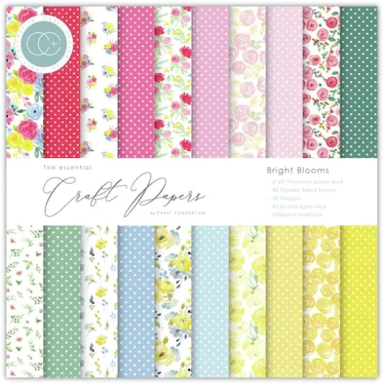 Craft Consortium Bright Blooms Double-Sided Paper Pad, 6" x 6" {1}